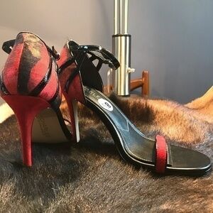 Charles David Red Suede Strappy Sandals